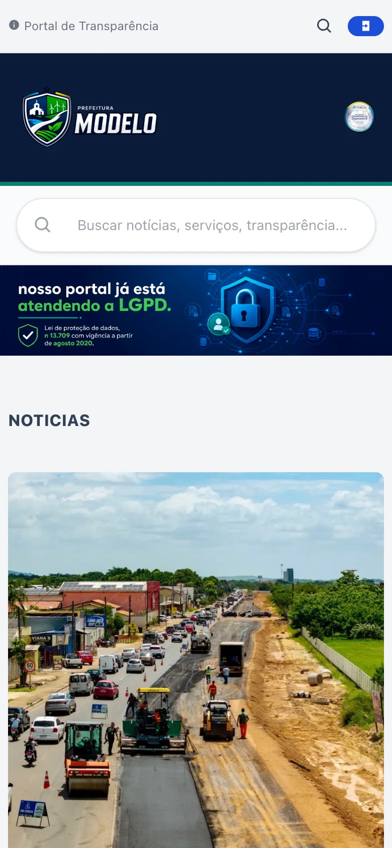 Portal modelo no celular